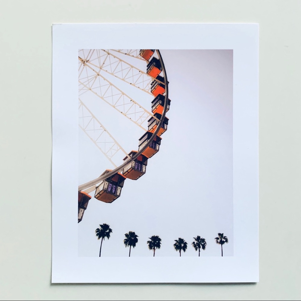 MINTED Ferris wheel fine art print Orange decor
